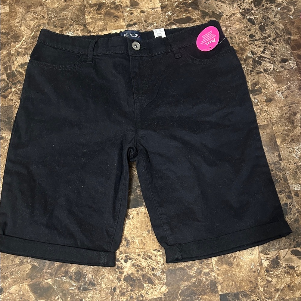 PLACE Girls Classic Black Bermudas
